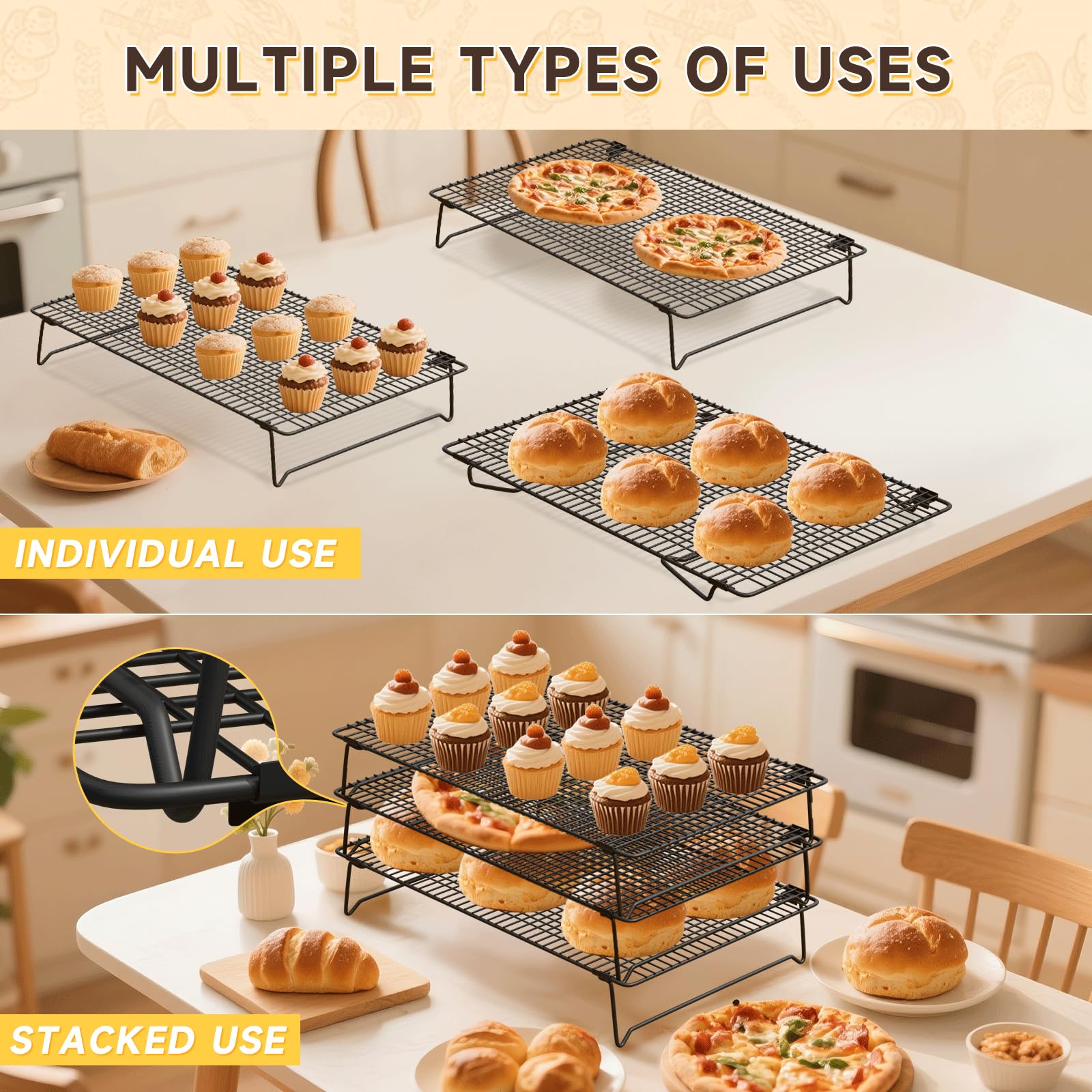 SHOUNAJIA cooling rack is dishwasher-safe for easy cleanup