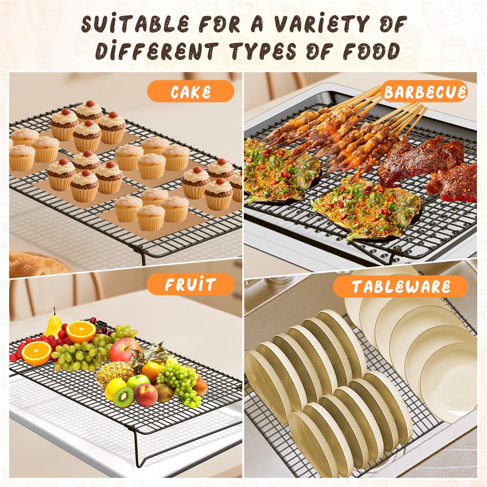 SHOUNAJIA cooling rack versatile for multiple kitchen needs