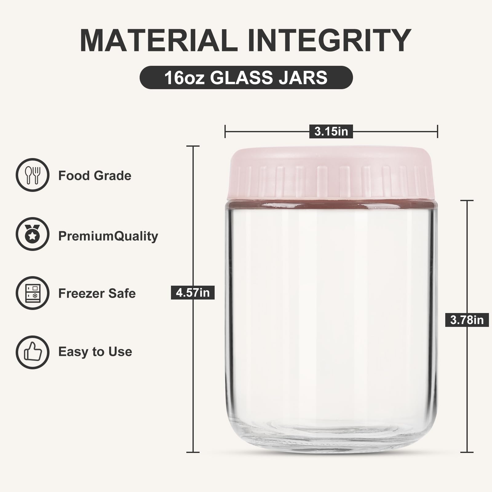 Close-up of Showin jar lid seal for leak-proof yogurt storage