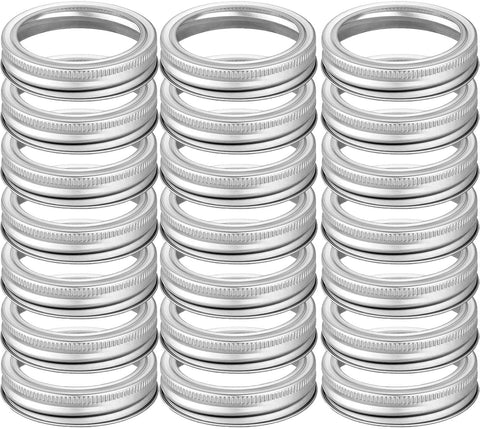 Showutheworld 42-pack wide-mouth rings in silver for quick jar replacement and sealing