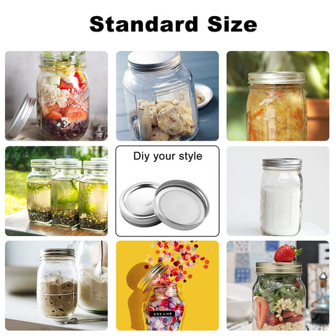 Showutheworld mason jar rings 8.6 cm diameter ready for regular and wide-mouth jars