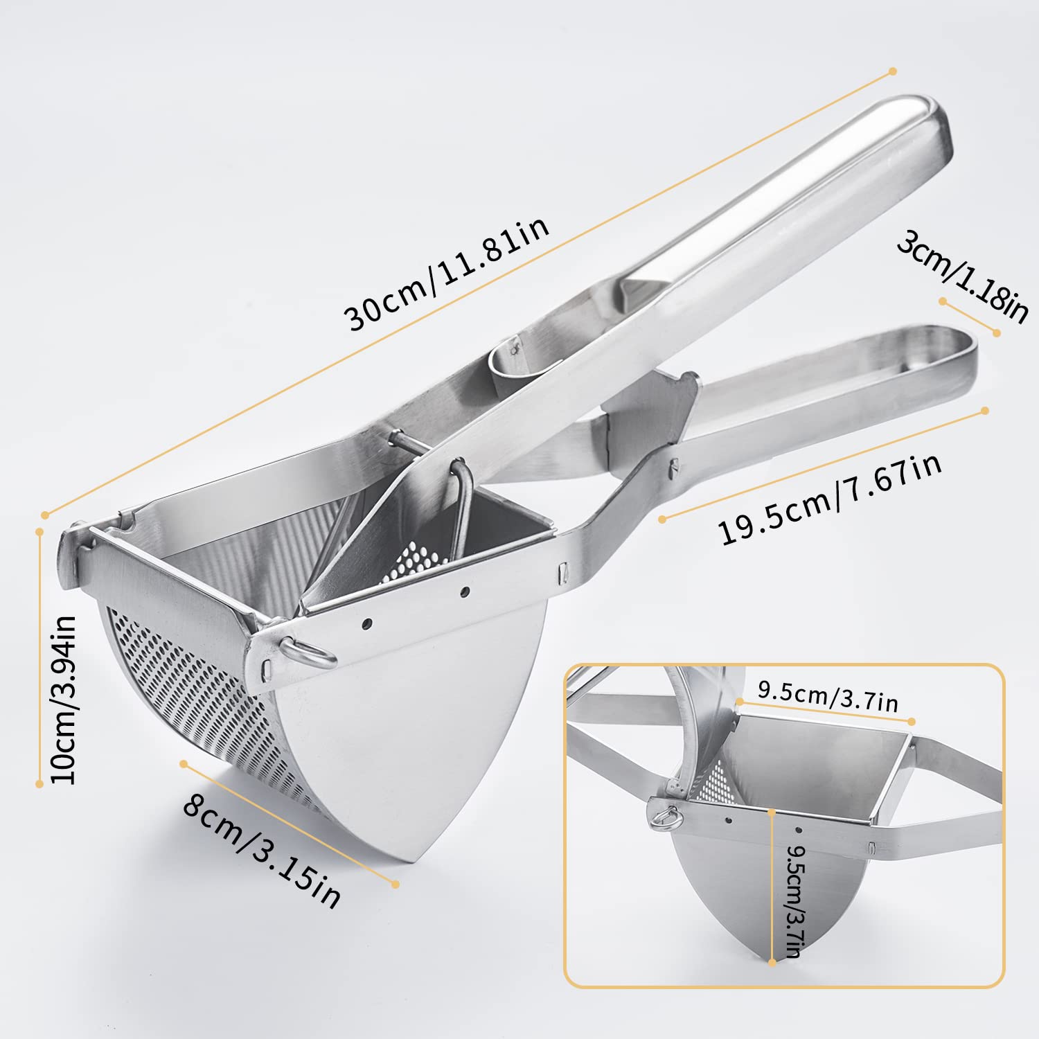 Shoxil easy-clean ricer stays rust-free and simple to rinse after use.