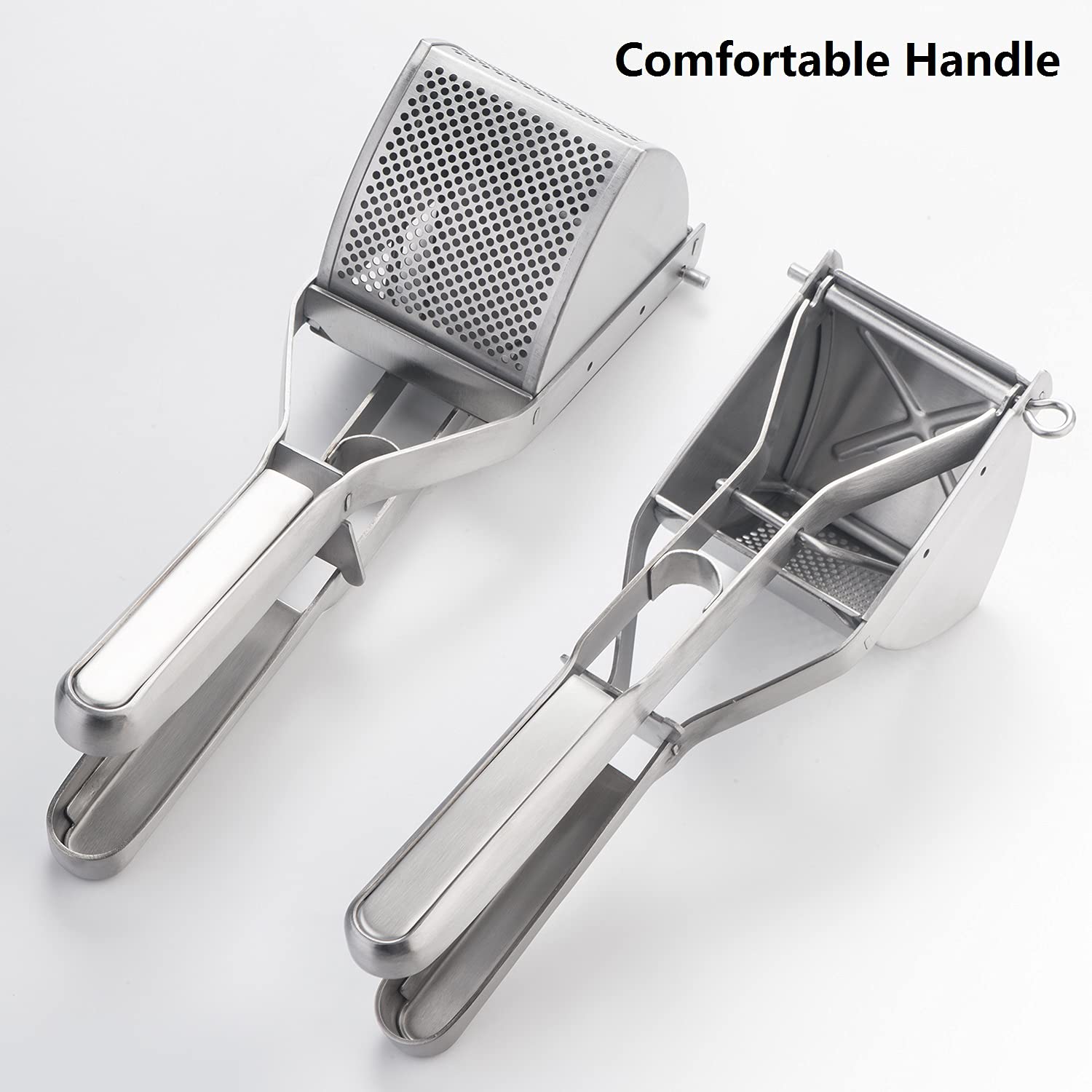 Shoxil potato masher in stainless steel for durable, easy-to-clean kitchen prep.