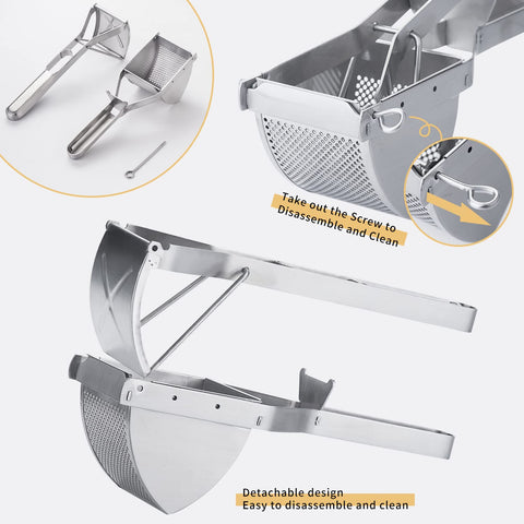 Shoxil professional masher with extended handle reduces effort during heavy mashing.