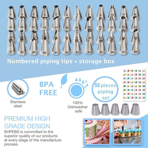 Shpebs silicone pastry bags reusable for mess-free piping