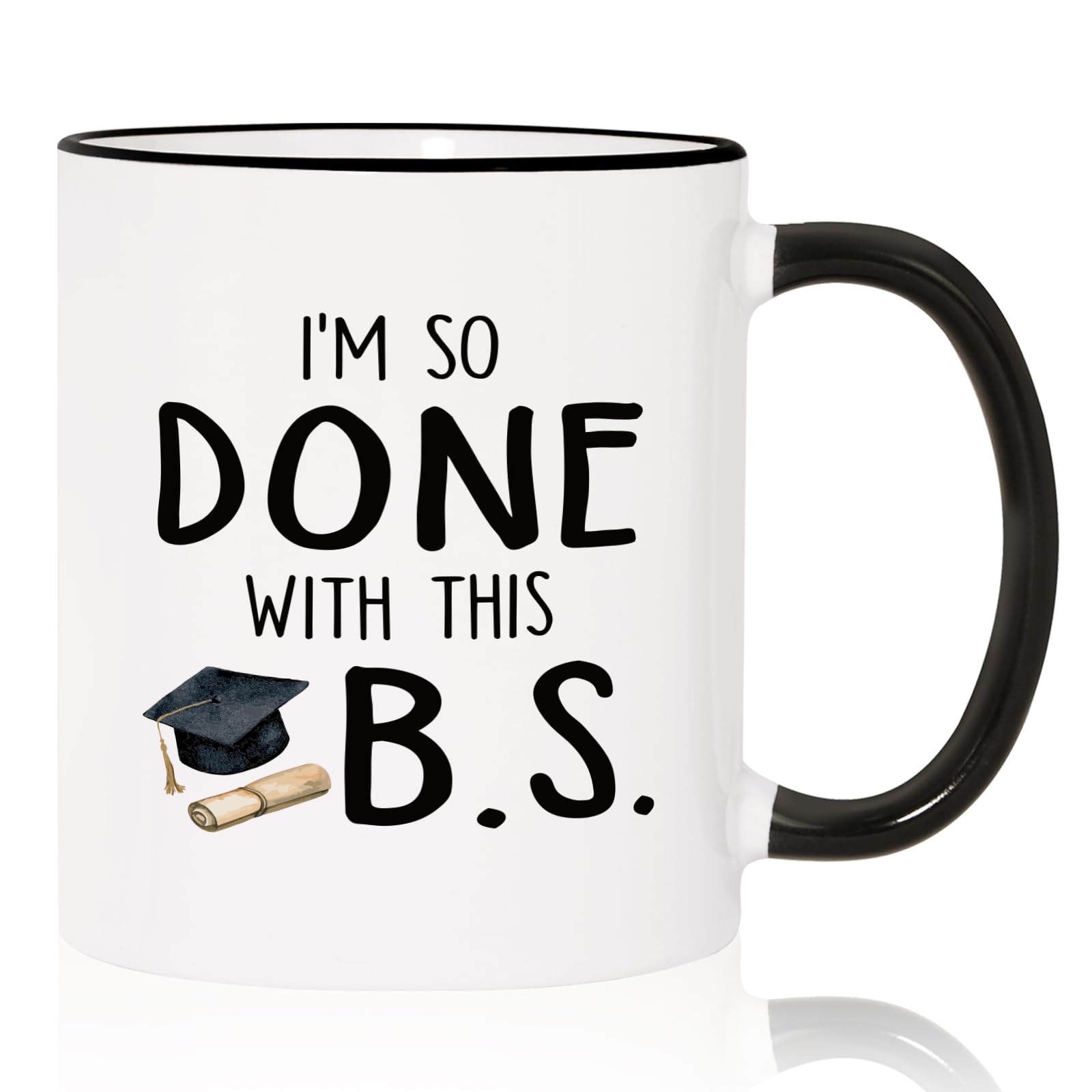 Shqiueos graduation mug 11oz elegant design, ideal for daily coffee after class.