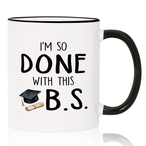 Shqiueos graduation mug 11oz elegant design, ideal for daily coffee after class.