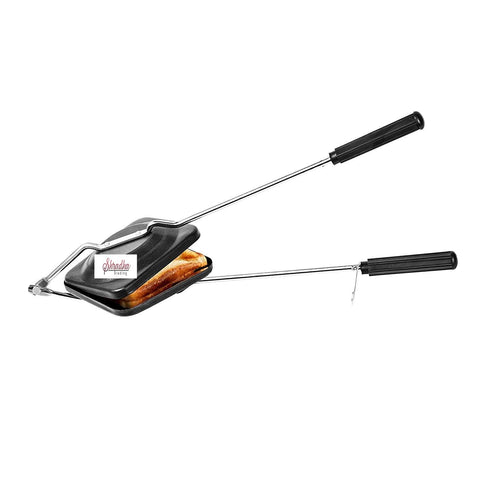 Shradha Trading Sandwich Hand Toaster black aluminium; durable, even heating.