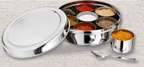 Shradha Trading masala box lid removed, ready to fill spices.