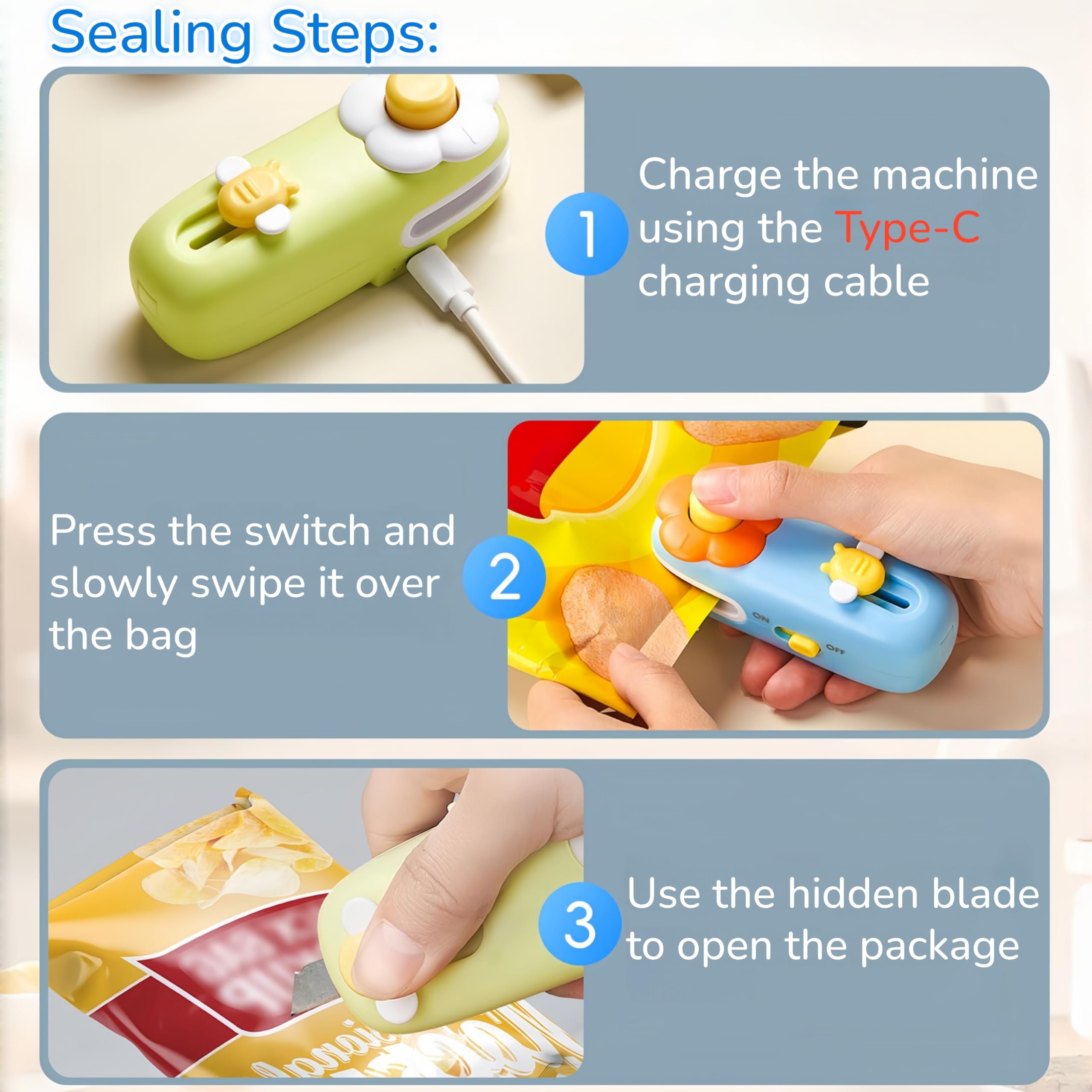 Shrunqi cute cartoon design blue kitchen gadget, safe to use