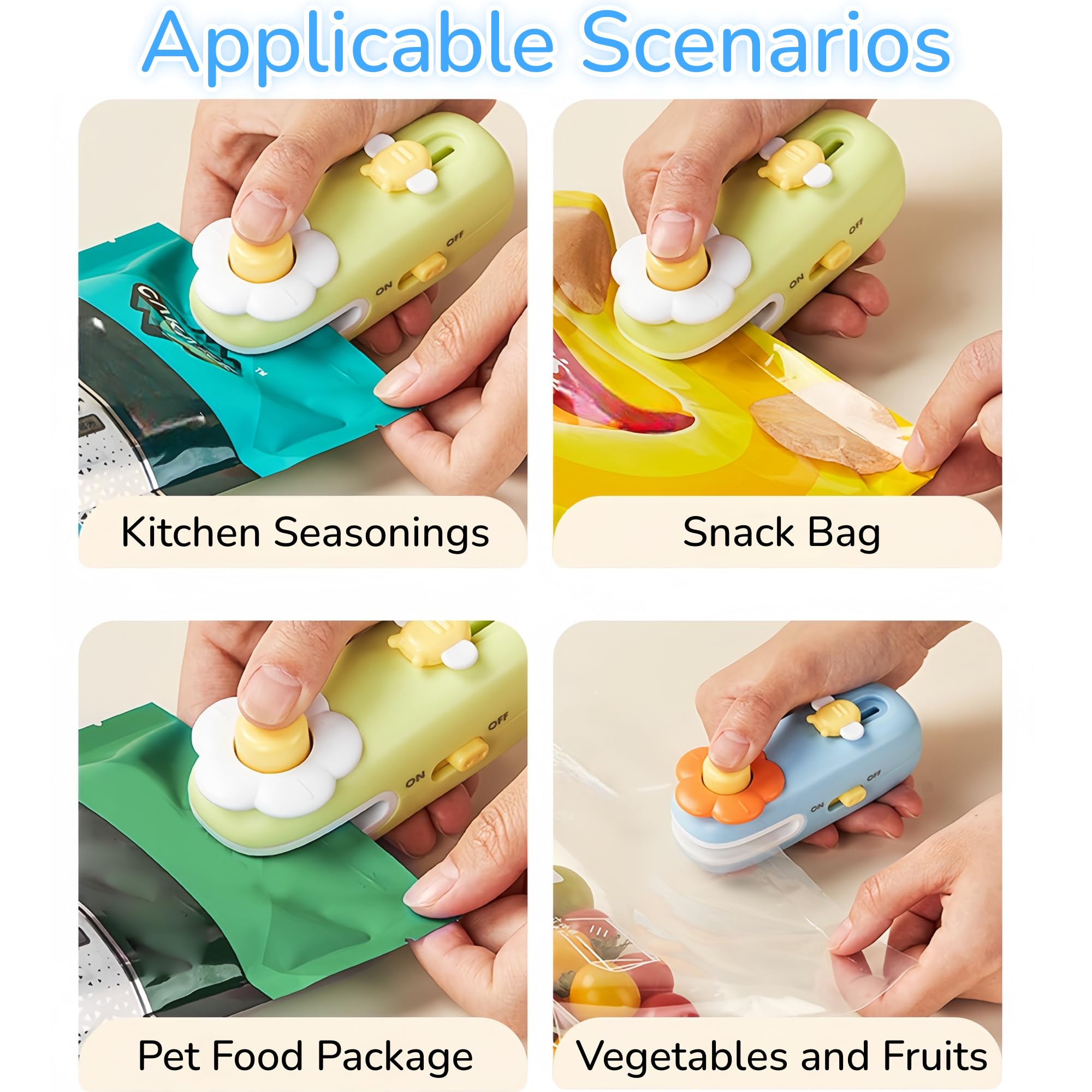 Shrunqi mini magnetic bag sealer with cutting blade for quick bag opening