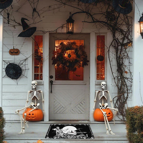 ShtNeeg entryway skeleton mat adds Halloween charm and welcomes guests