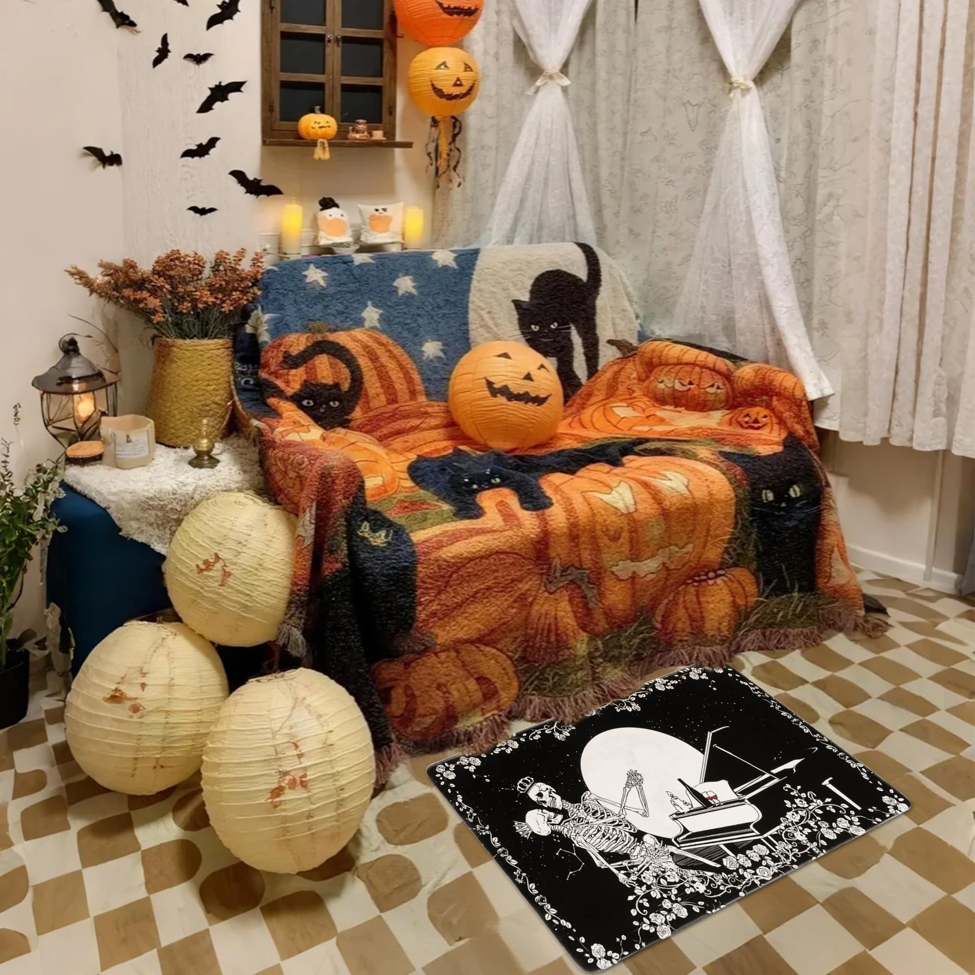 ShtNeeg skeleton kitchen mat absorbs spills for quick cleanups