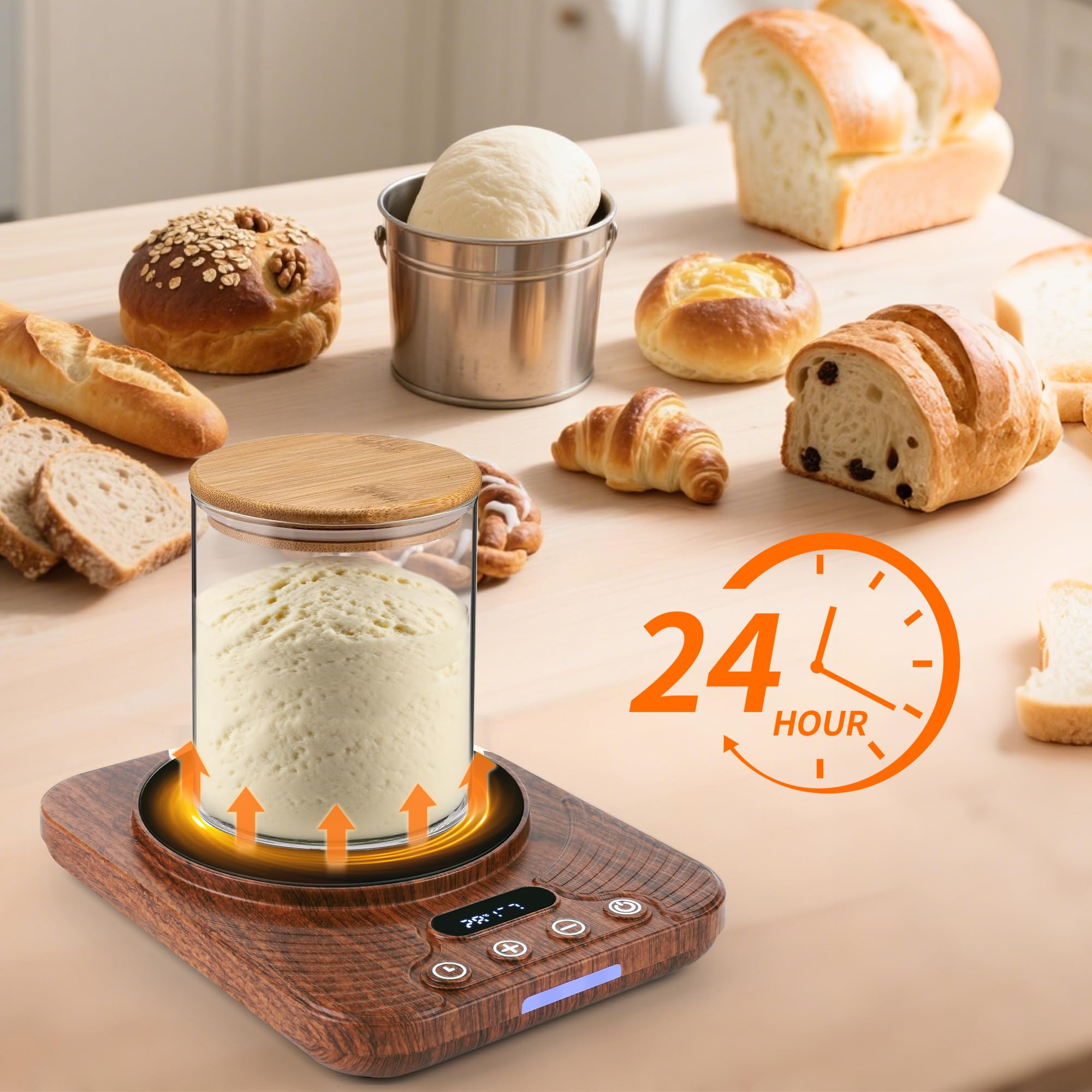 ShtNeeg Sourdough Warmer compact, space-saving design on the counter