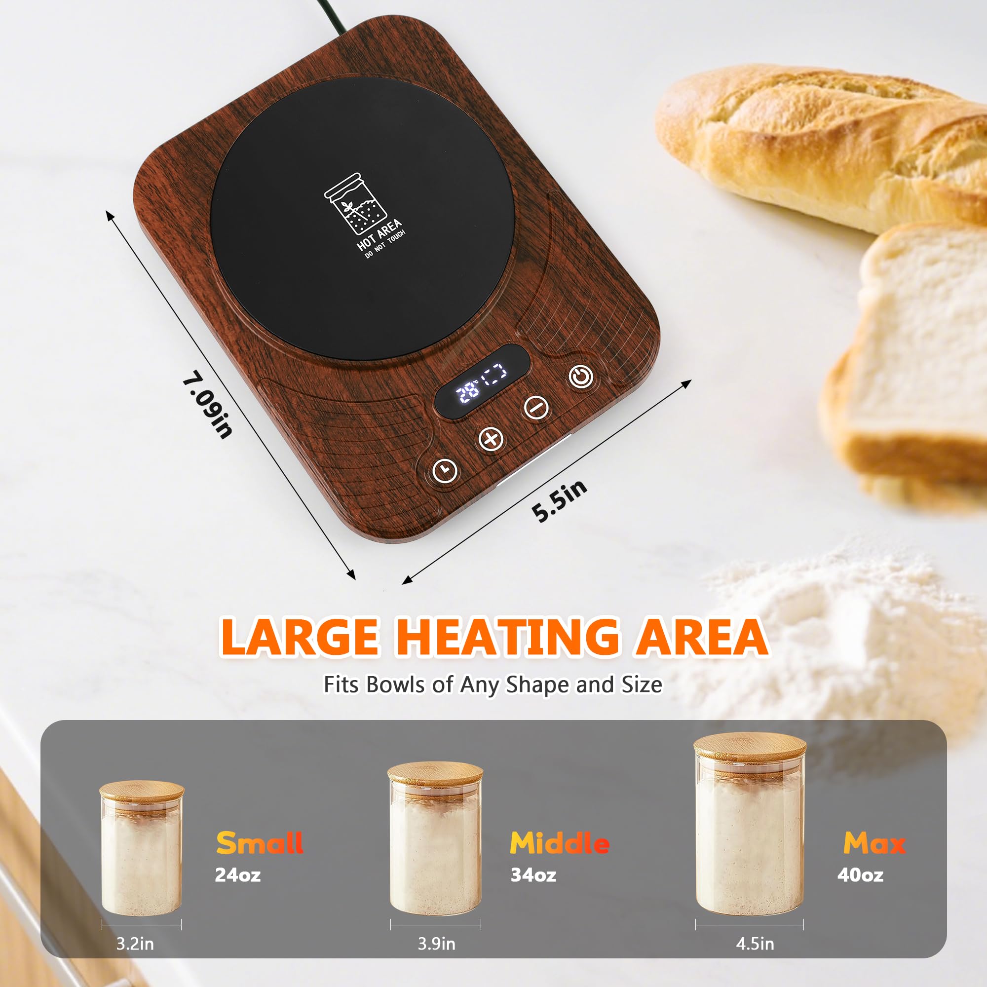 ShtNeeg Sourdough Warmer fits 24–40 oz containers securely