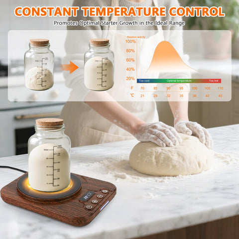ShtNeeg Sourdough Warmer demonstrates even heating across the surface
