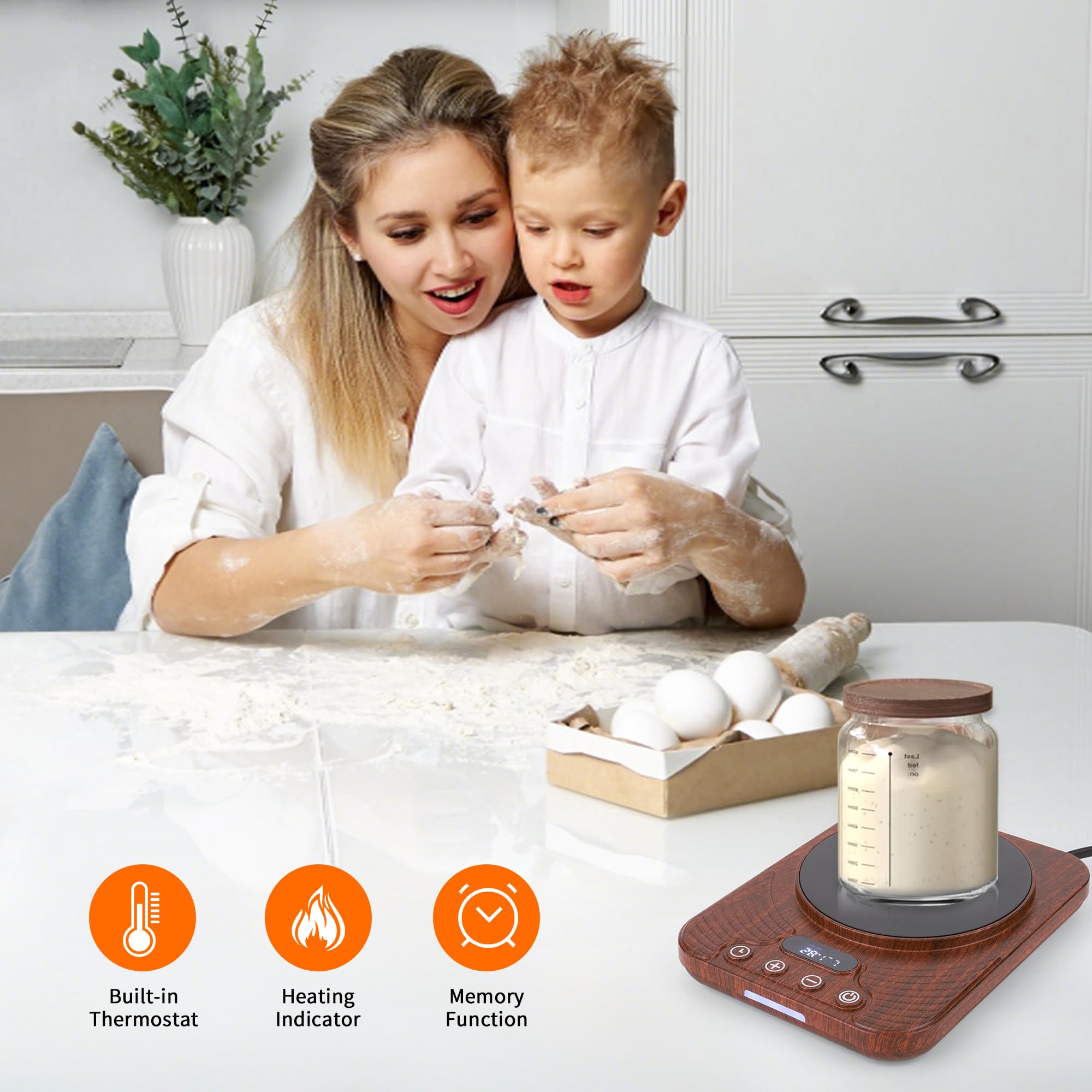ShtNeeg Sourdough Warmer heating zone delivers even heat across containers