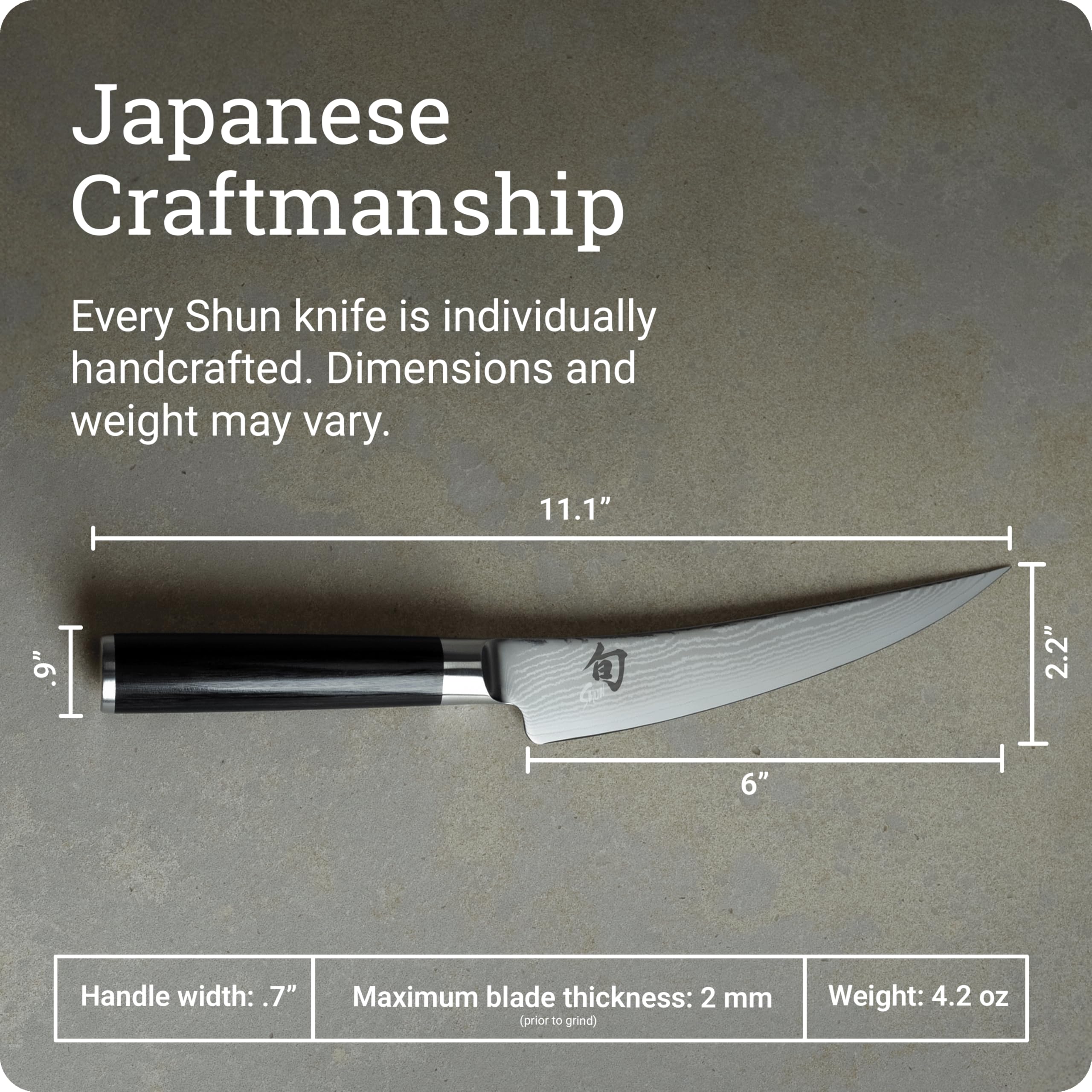 Shun Classic 6-Inch Boning Knife edge closeup highlighting sharpness