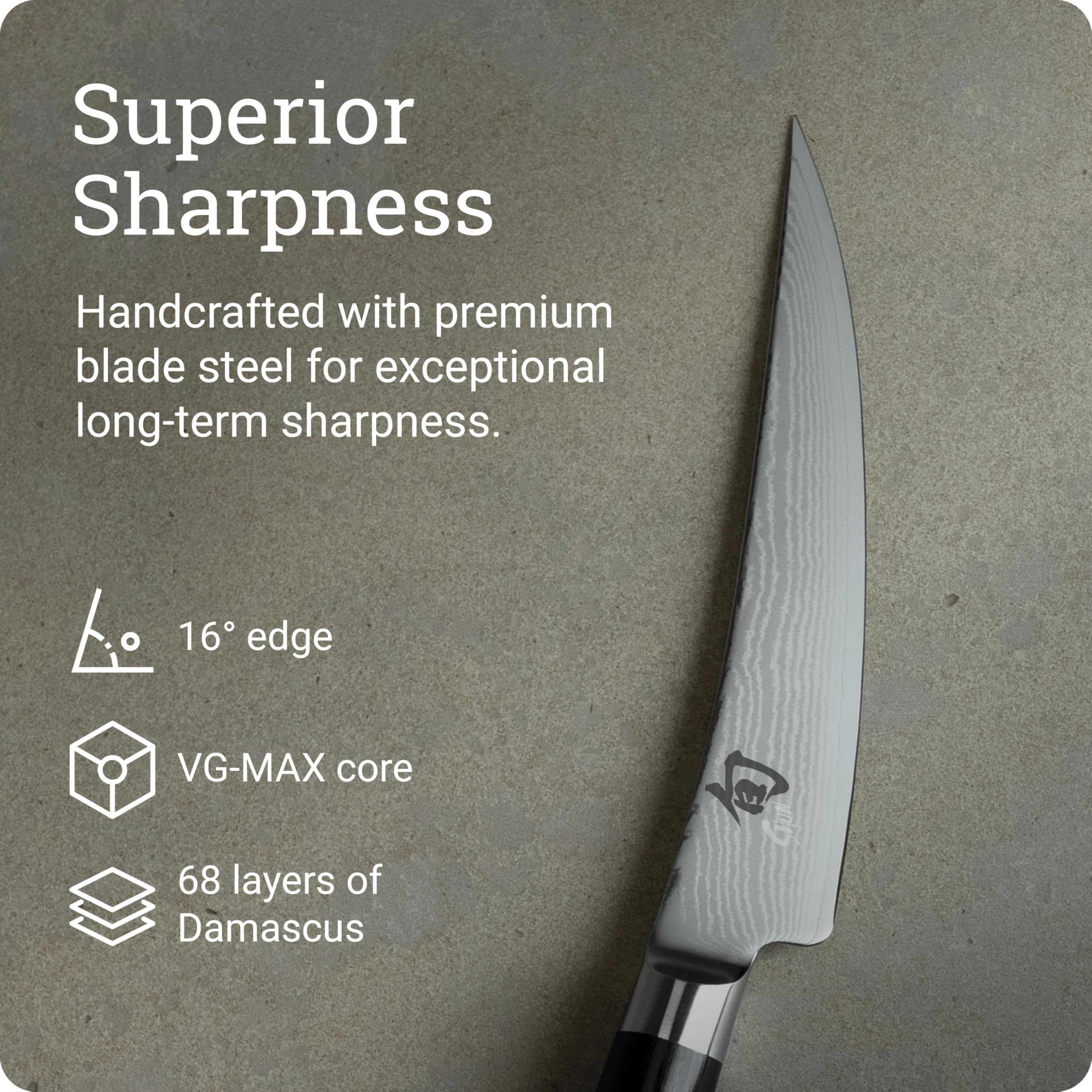 Shun Classic 6-Inch Boning Knife left-handed grip for control and balance
