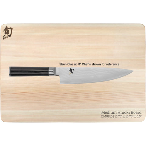 Shun Hinoki cutting board medium handmade in Japan reflecting craftsmanship.