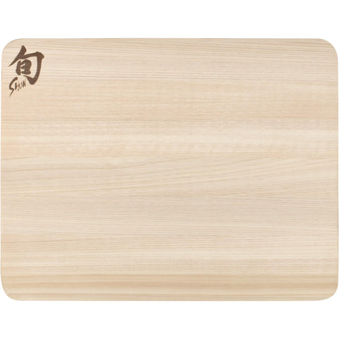 Shun Hinoki small cutting board top view for precise prep in compact kitchens