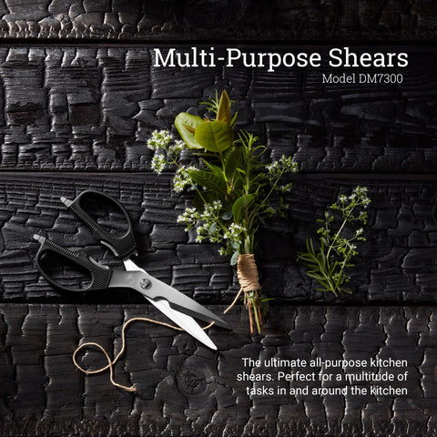 Shun kitchen shears with bottle opener for convenient use during cooking