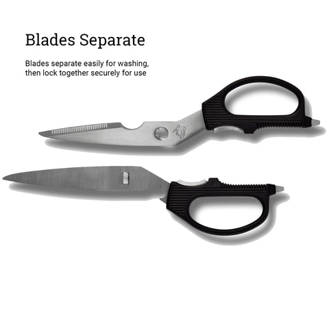 Shun kitchen shears with serrated edge for gripping tough materials