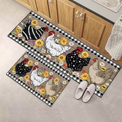 SHUNLCD machine-washable kitchen rug set for easy maintenance