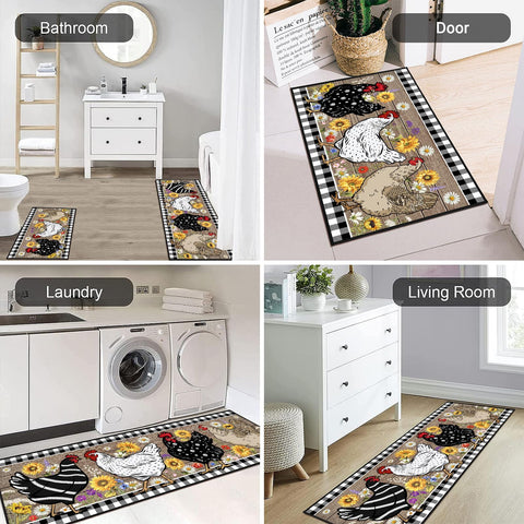 SHUNLCD non-slip diamond-base rug keeps in place on slick floors