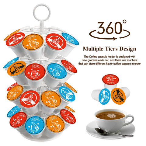SHURFFY Coffee Pod Carousel labels-up display for quick pod identification