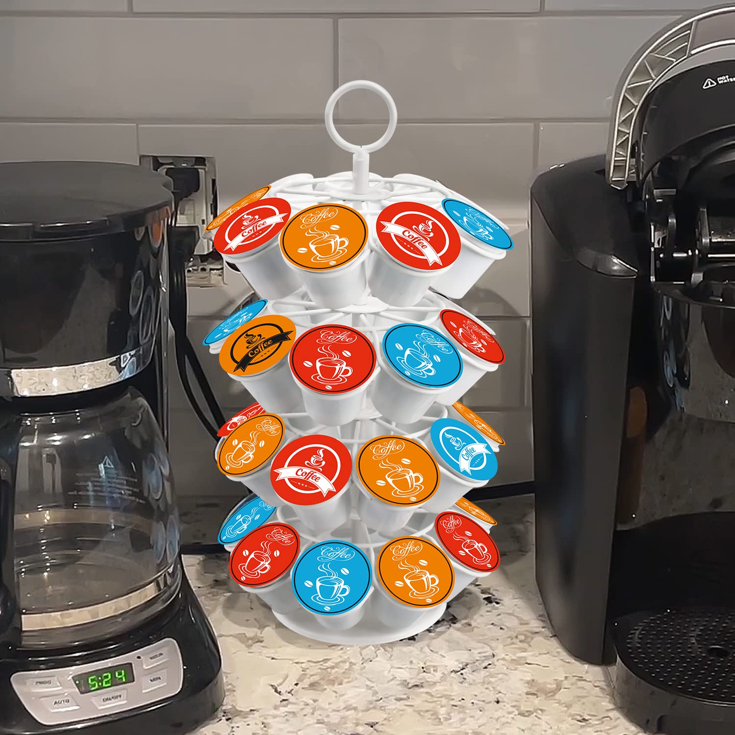 SHURFFY Coffee Pod Carousel 360-degree base enables easy pod selection