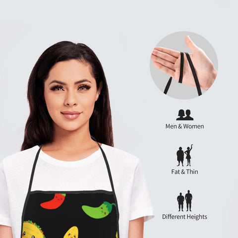 Shuwekk Taco Apron waterdrop resistant keeps outfits clean during busy cooking