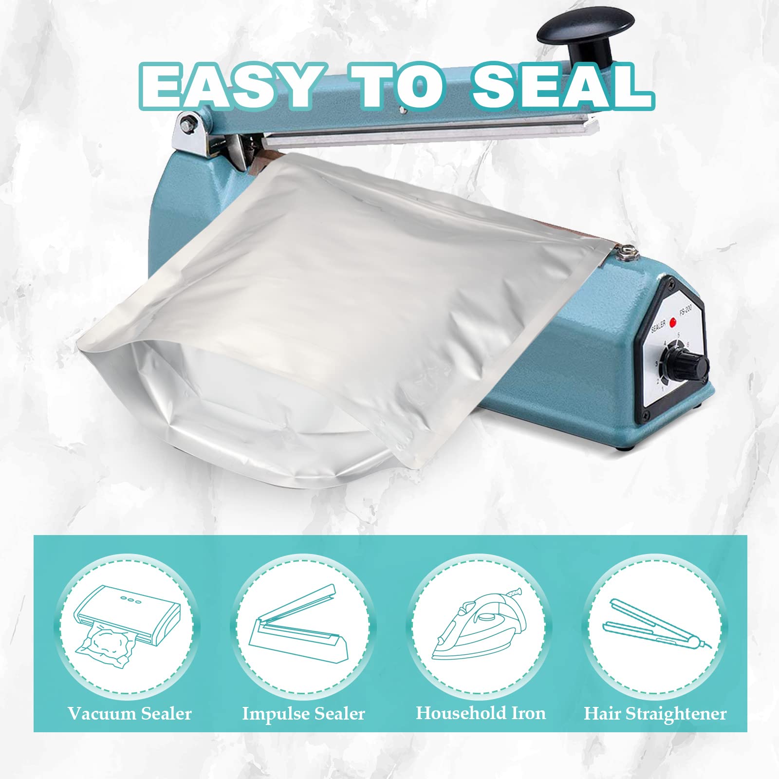 SHXWELL resealable zipper pouches allow easy access for frequent-use foods.