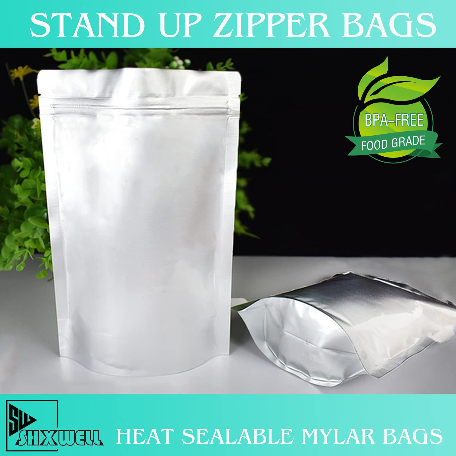 SHXWELL 10x14 inch bags save cabinet space with standing design.