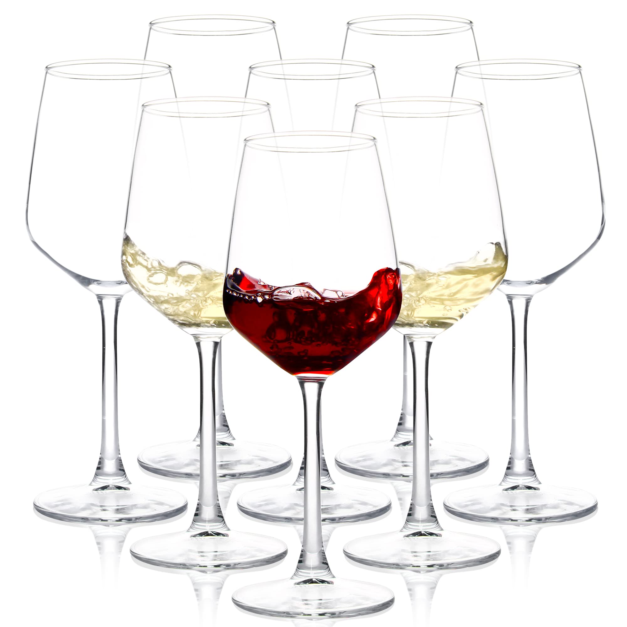 SHYRC 8-piece wine glasses with long stems highlight clarity for elegant tastings