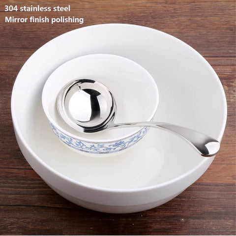 Dishwasher-safe ladle stays gleaming after use.