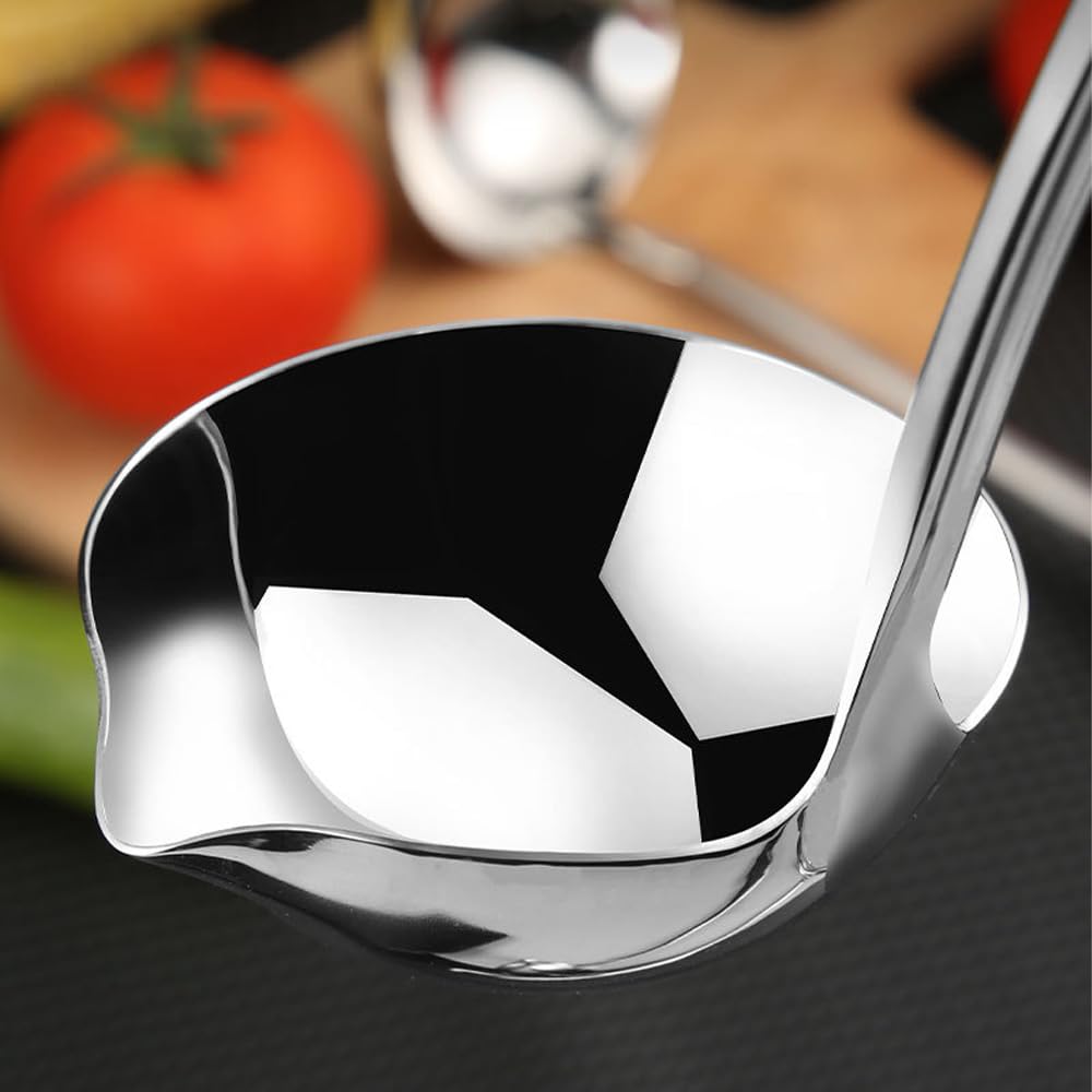 Siaiqiang stainless steel ladle with polished finish enhances kitchen aesthetics.