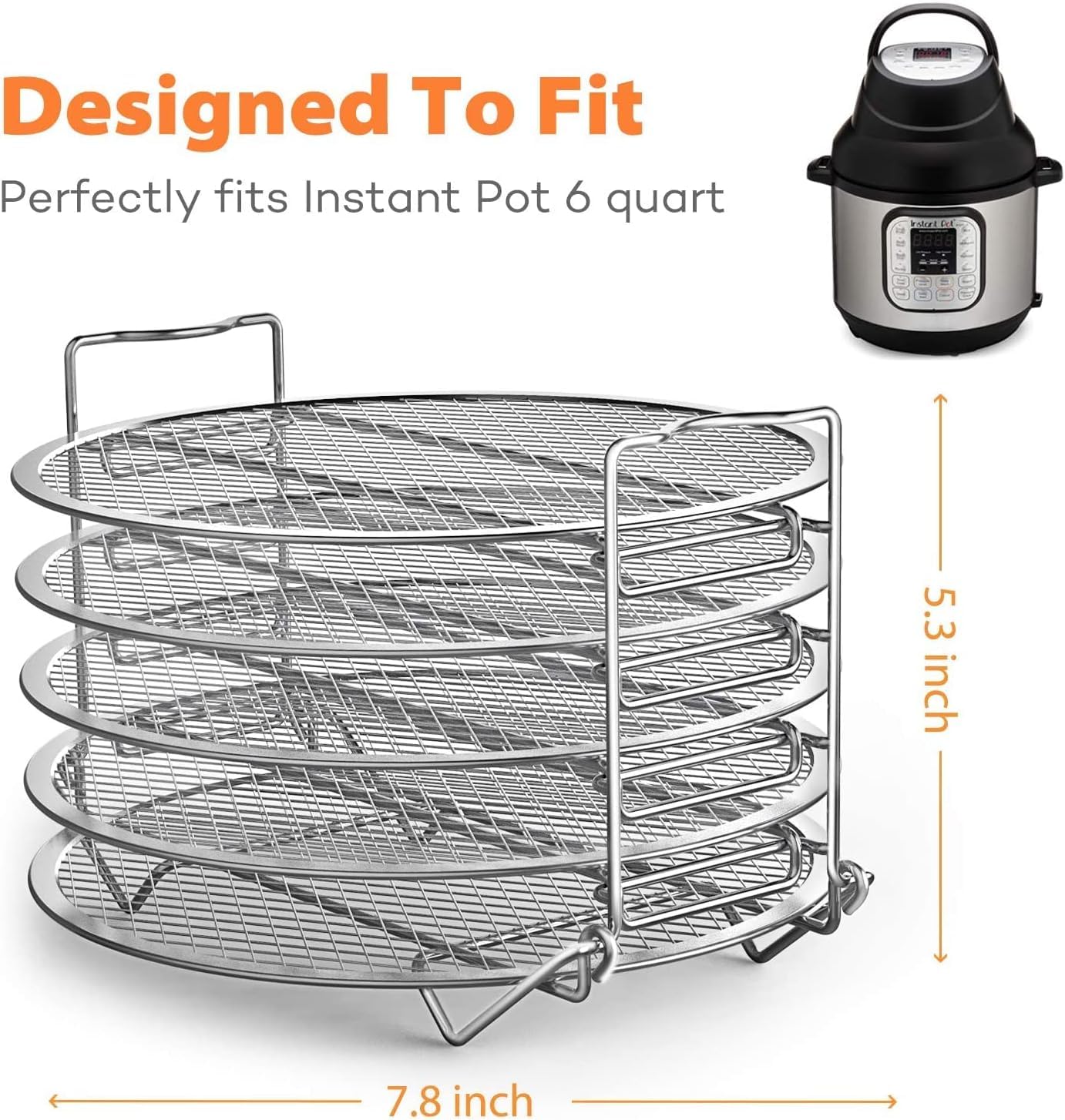 SICHEER dehydrator rack 7.9-inch diameter enables spacious air circulation
