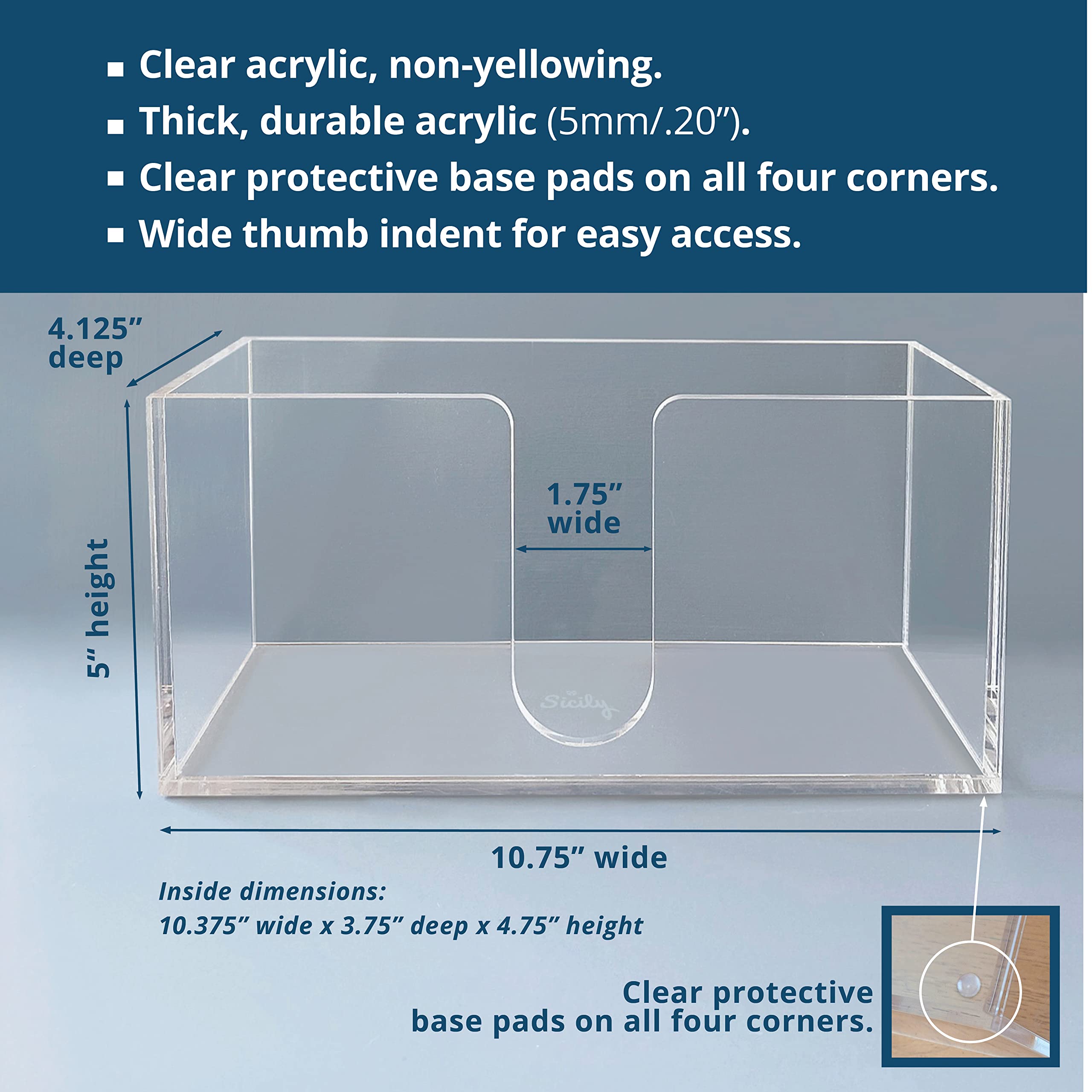Sicily paper towel dispenser crystal-clear, complements any kitchen or bathroom decor.