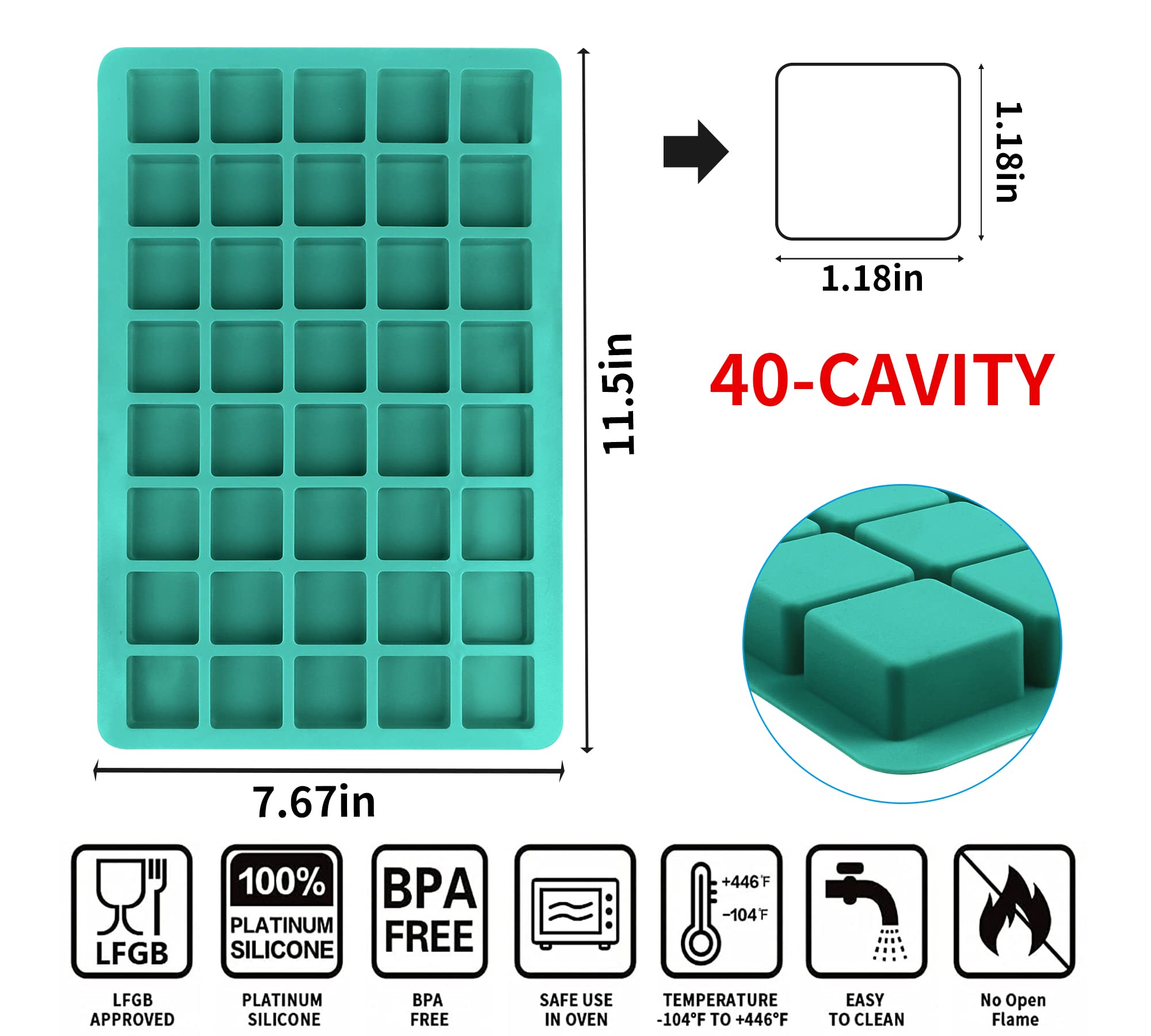 Sidosir gummy mold for 40 cavities, ideal for homemade soft chews and gummies.