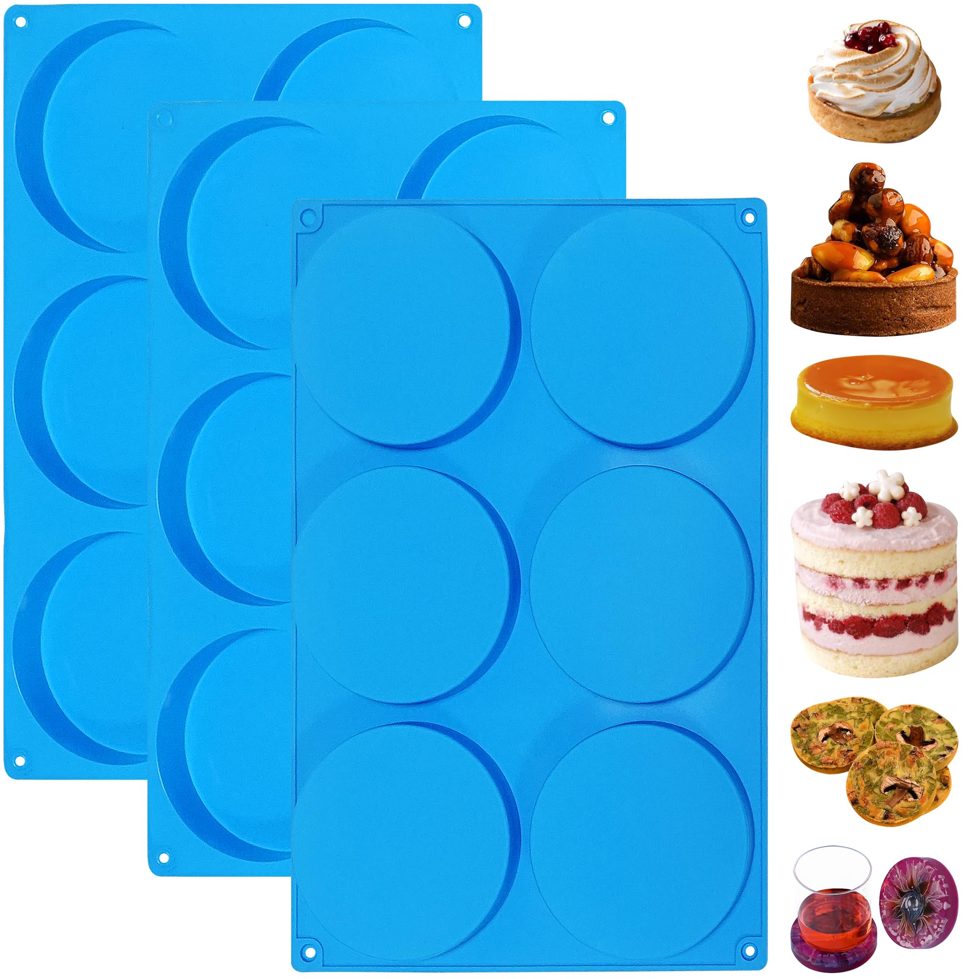 Sidosir round silicone mold with 4-inch cavities ideal for breakfast sandwiches