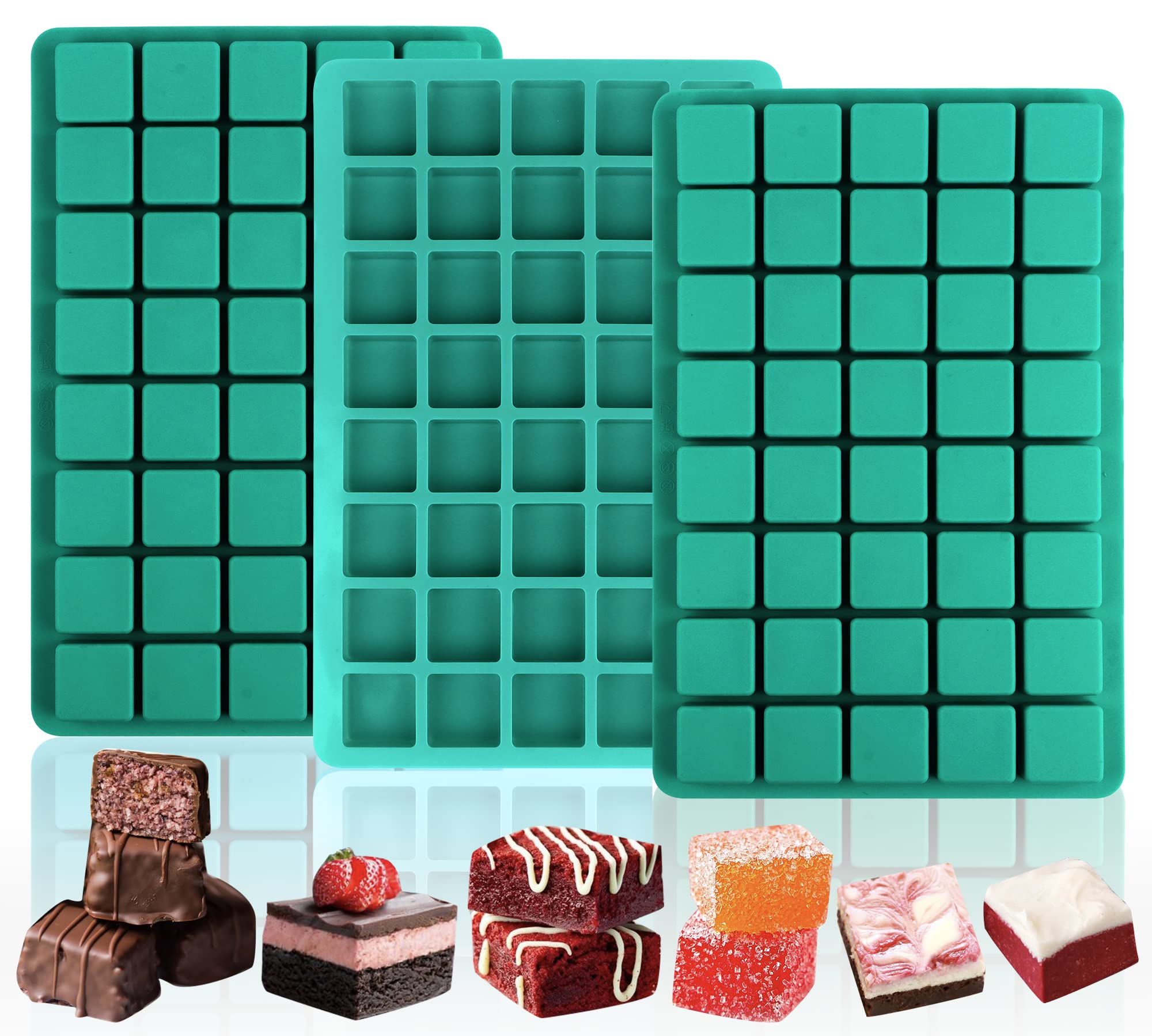 Sidosir square caramel mold with 40 cavities, perfect for uniform bite-size caramels.