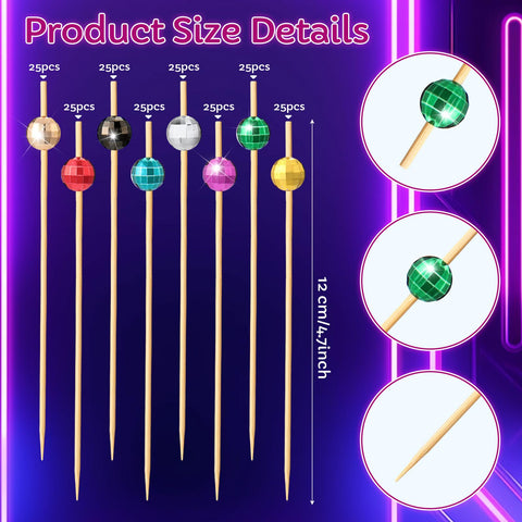Sieral Disco Ball Picks add sparkle to cocktails and desserts.