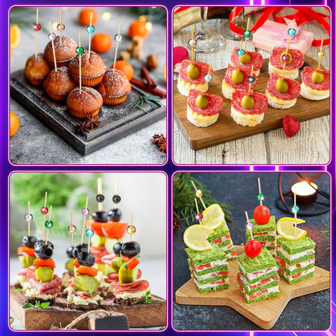 Sieral bamboo skewers are safe decorative picks, not for oven use.