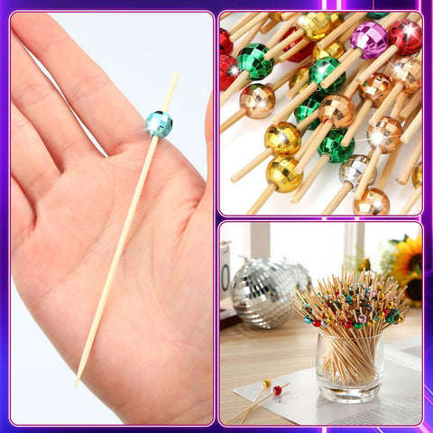 Sieral disco ball bamboo skewers for colorful fruit displays.