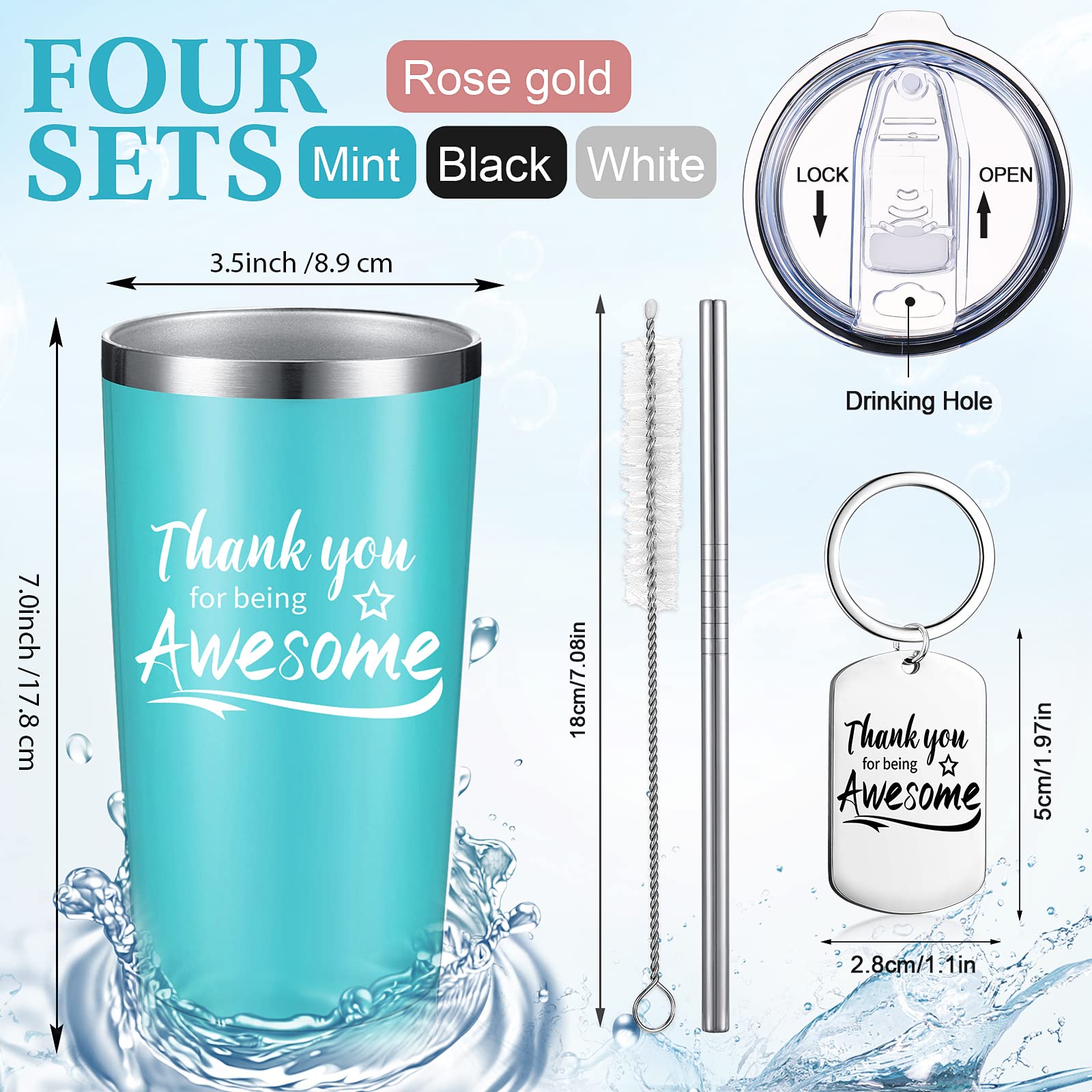 Sieral gift-set tumbler and keychains, perfect coworker appreciation