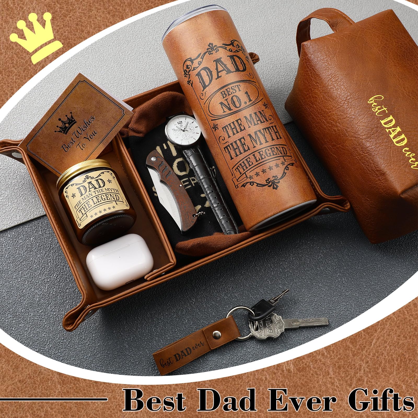 Sieral wooden knife and keychain add rustic charm and practicality.