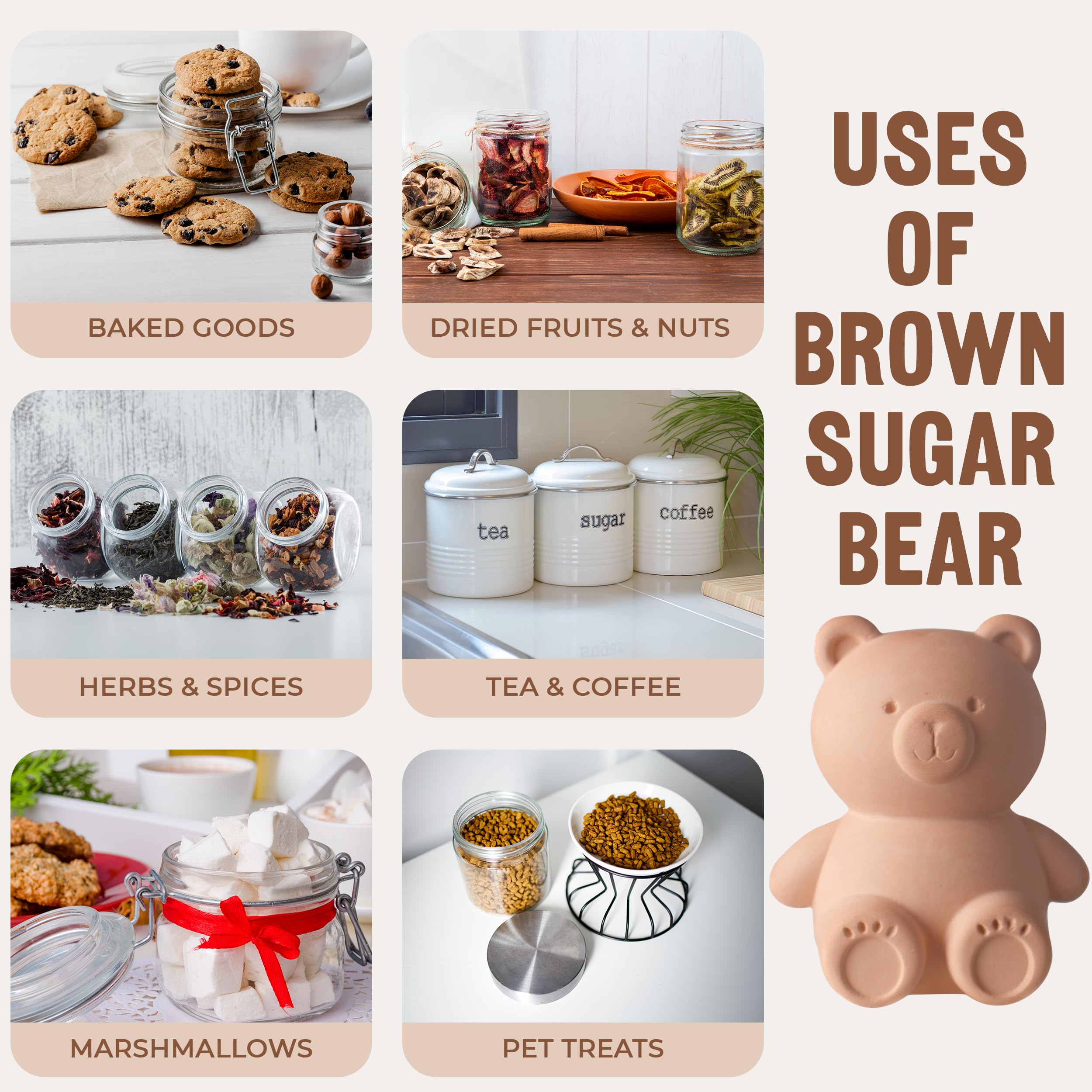 Sifri Art Moisture Retention Bear helps keep brown sugar soft.