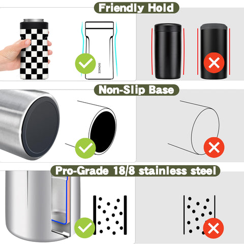 Signice in-use with a 12 oz slim can for extra-cold refreshment