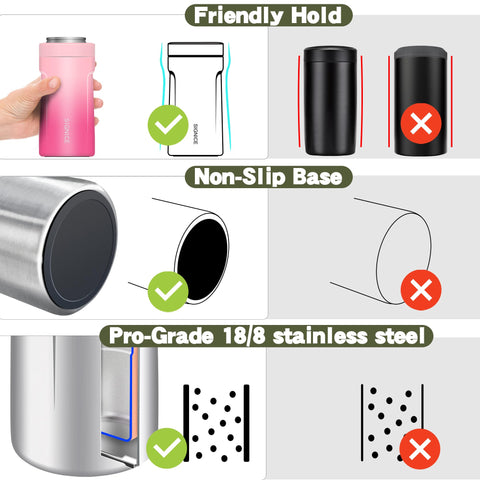 Signice 3-in-1 push-lock enables easy can or bottle insertion.